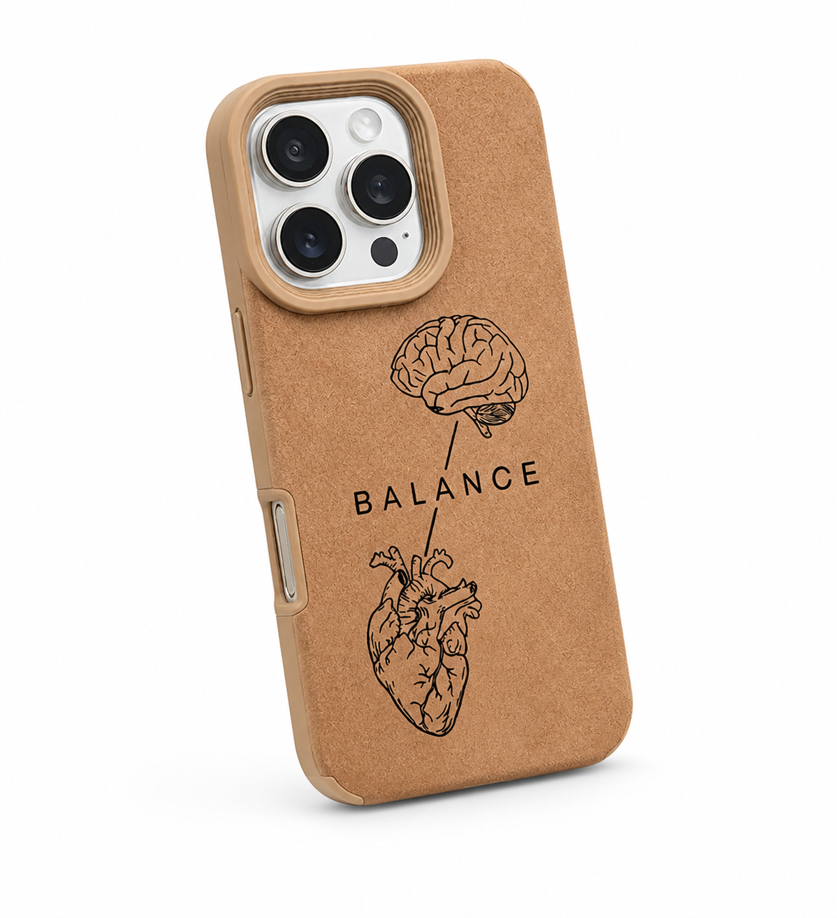 Heart Sketch Printed Fleece Phone Case